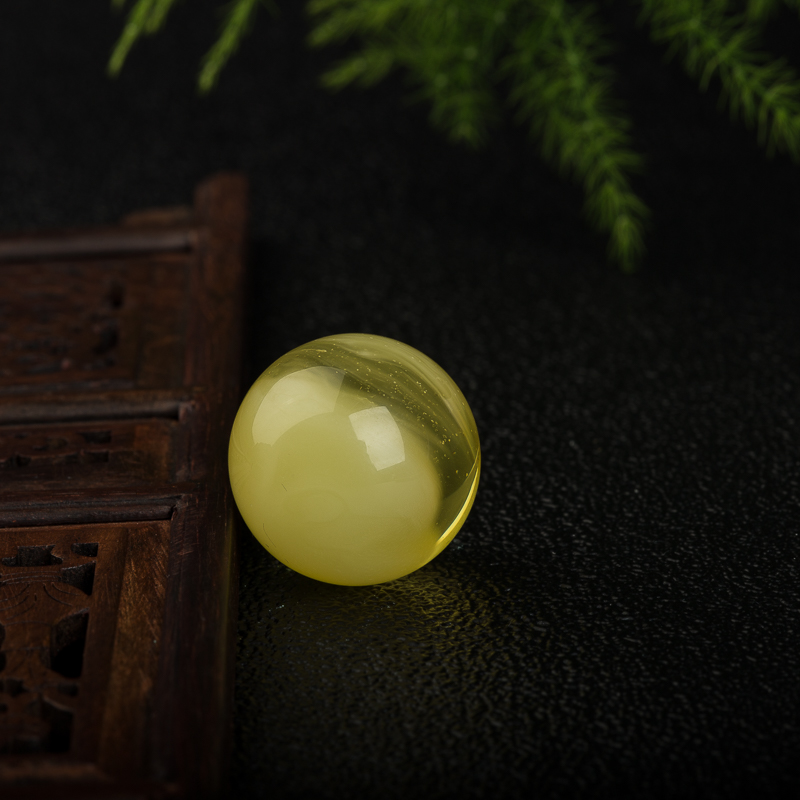 22.41mm天然波罗的海鸡油黄蜜蜡圆珠-红掌柜