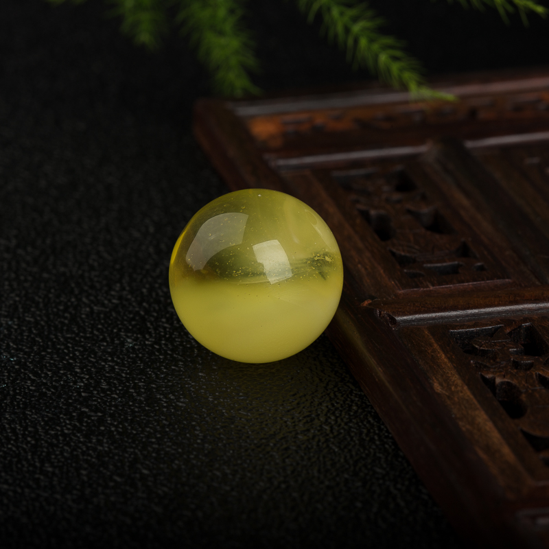 22.41mm天然波罗的海金绞蜜圆珠-红掌柜