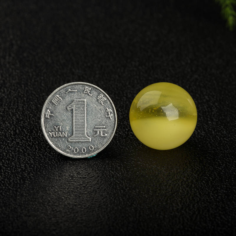 22.41mm天然波罗的海鸡油黄金绞蜜圆珠-红掌柜