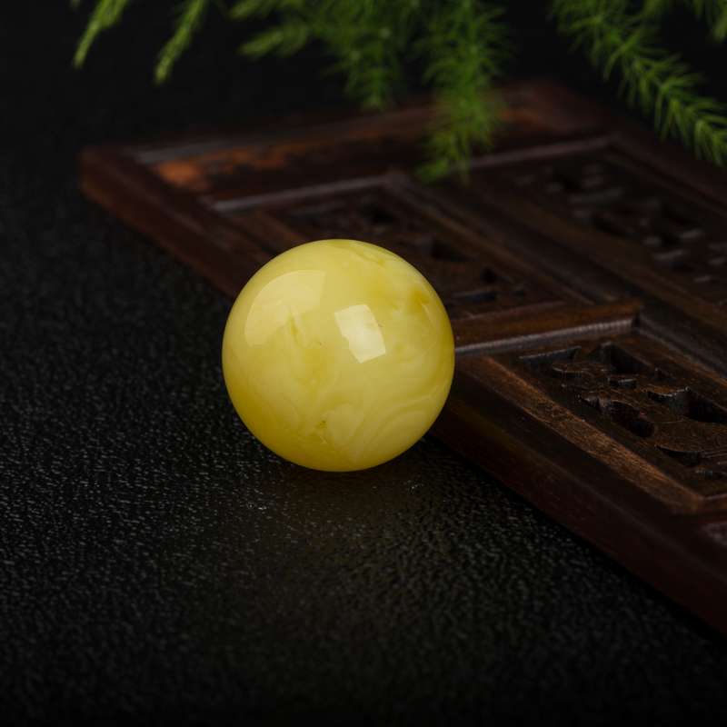 波罗的海鸡油黄蜜蜡圆珠-红掌柜