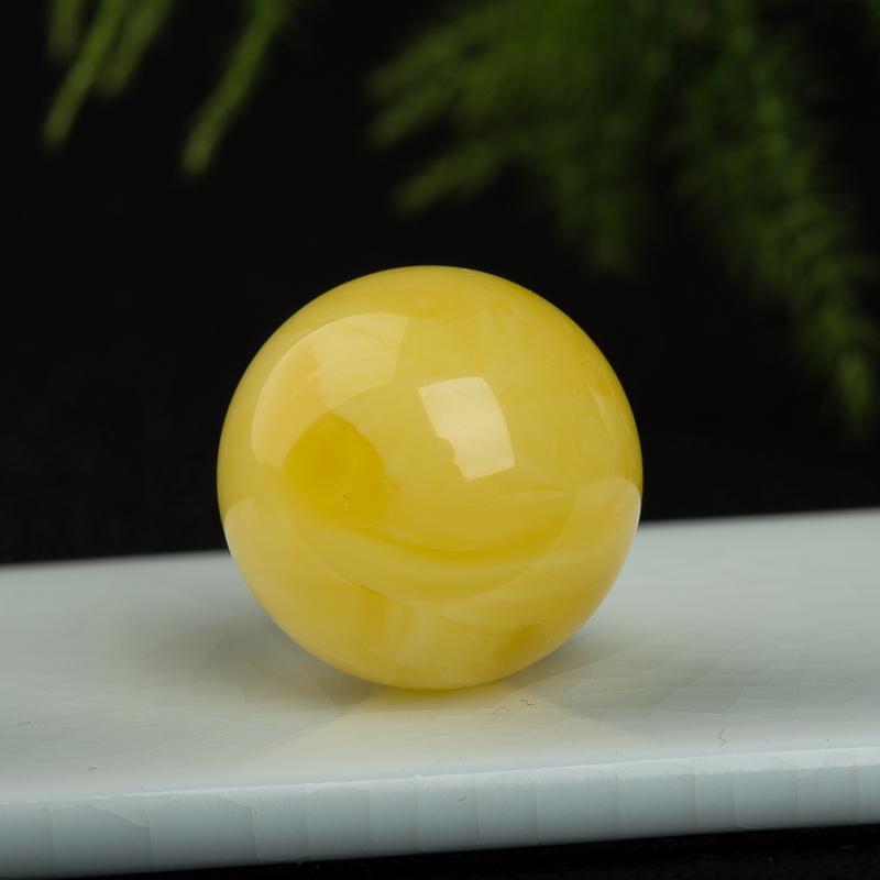 23.52mm波罗的海鸡油黄蜜蜡圆珠-红掌柜