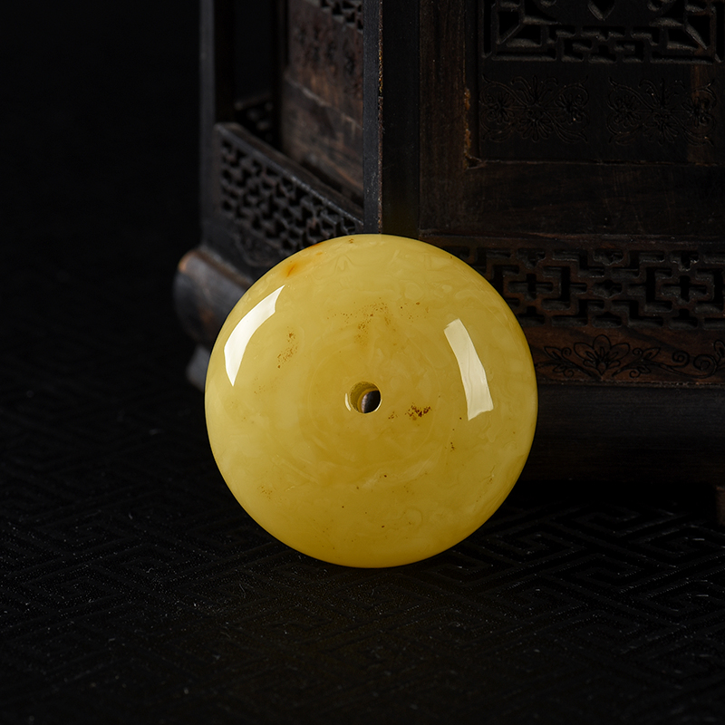 波罗的海天然蜜蜡平安扣吊坠-红掌柜