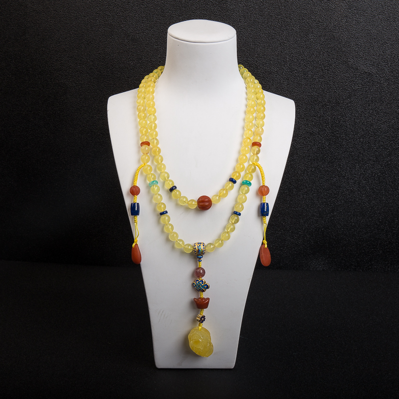 波罗的海天然浅黄金绞蜜108佛珠-红掌柜