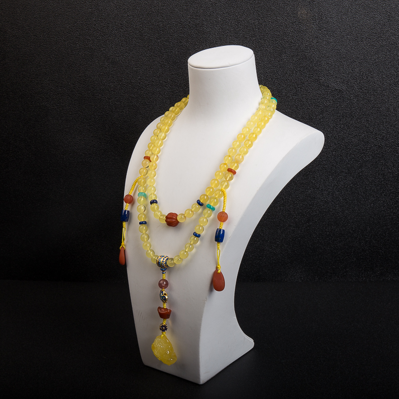 天然浅黄金绞蜜108佛珠-红掌柜