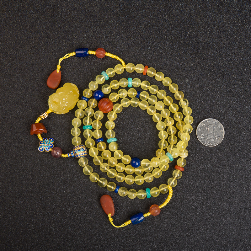 浅黄金绞蜜佛珠-红掌柜