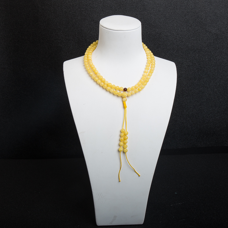 鸡油黄蜜蜡108佛珠-红掌柜