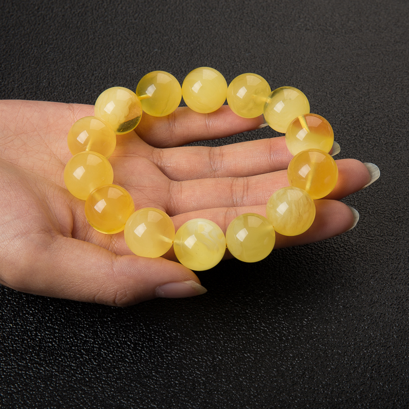 16.3mm柠檬黄金绞蜜单圈手串-红掌柜
