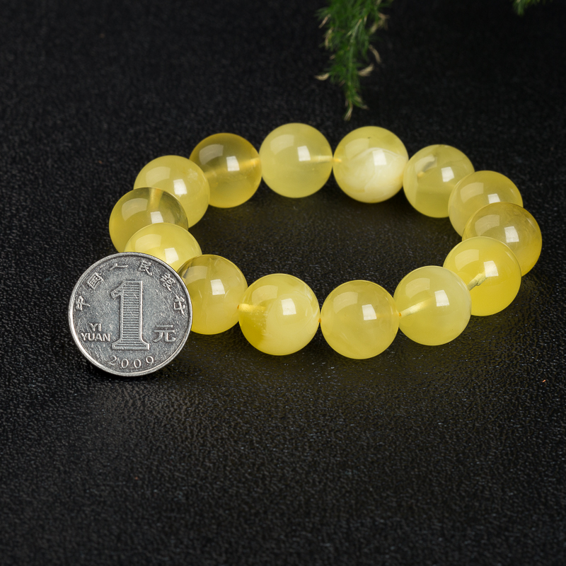 16.3mm天然柠檬黄金绞蜜单圈手串-红掌柜