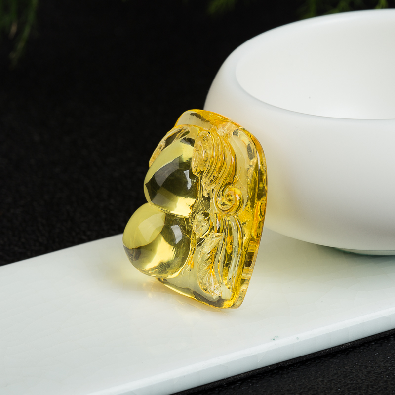 天然金珀福禄吊坠-红掌柜