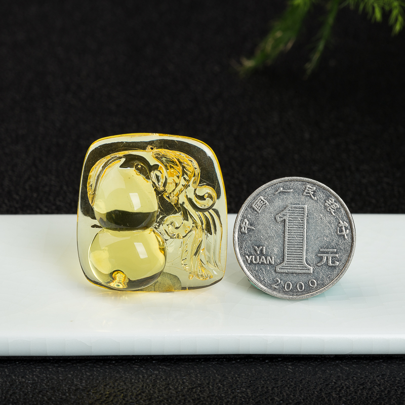 波罗的海天然金珀福禄吊坠-红掌柜