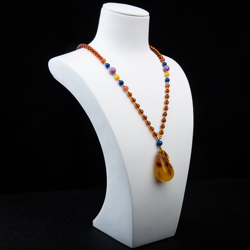 天然波罗的海金绞蜜钱袋吊坠-红掌柜