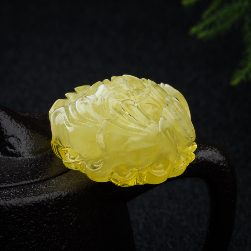 天然浅黄金绞蜜花开富贵吊坠-红掌柜