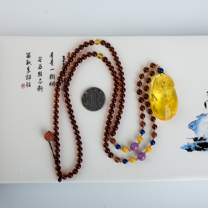 蜜蜡辰龙项链-红掌柜