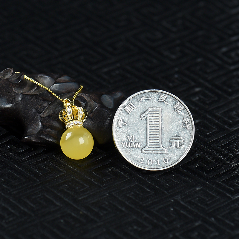 鸡油黄蜜蜡吊坠-红掌柜