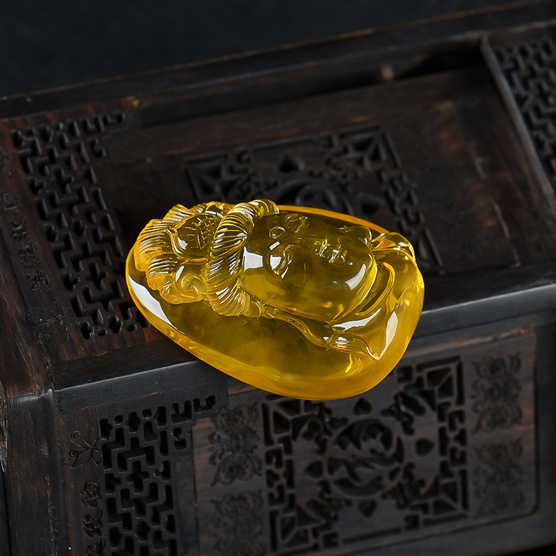 天然金珀观音-红掌柜