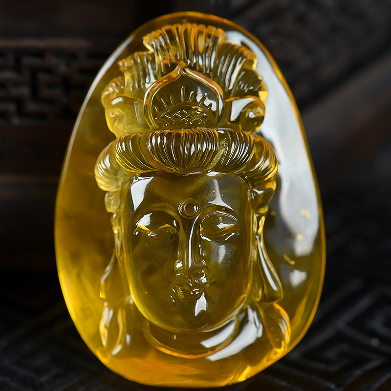 天然金珀吊坠-红掌柜