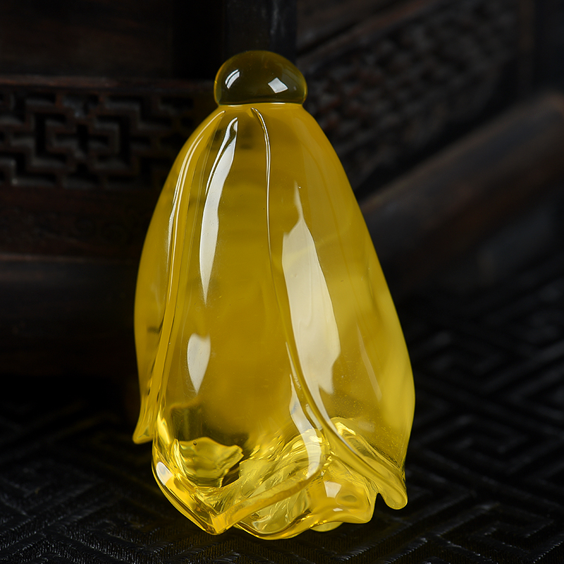 波罗的海天然鸡油黄金绞蜜吊坠-红掌柜