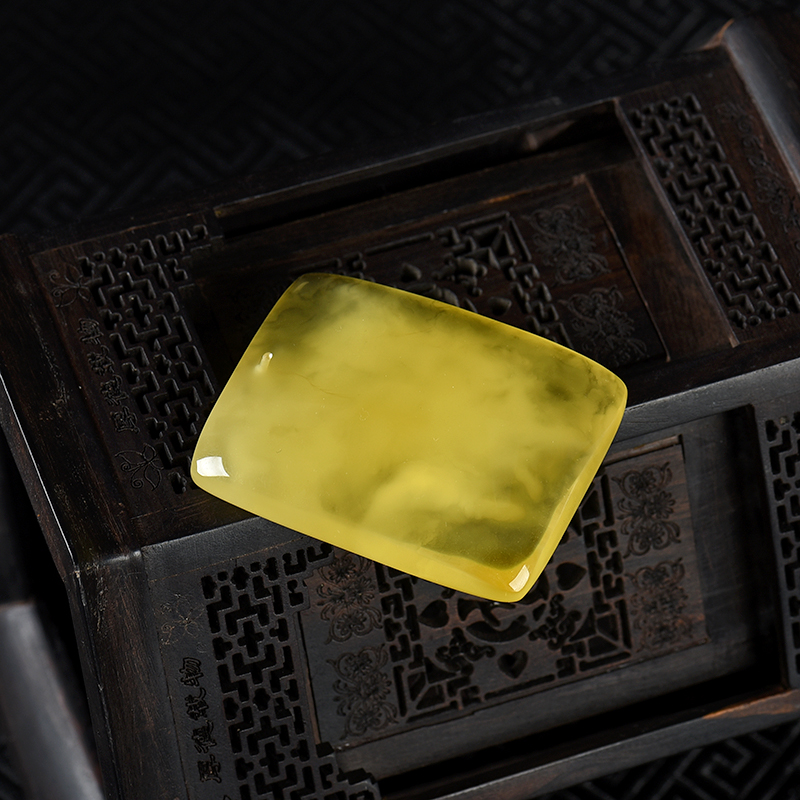 柠檬黄天然金绞蜜无事牌吊坠-红掌柜