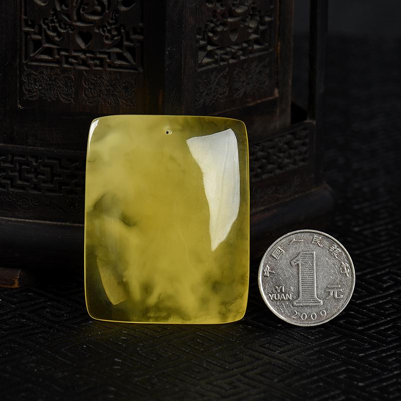 柠檬黄金绞蜜无事牌吊坠-红掌柜