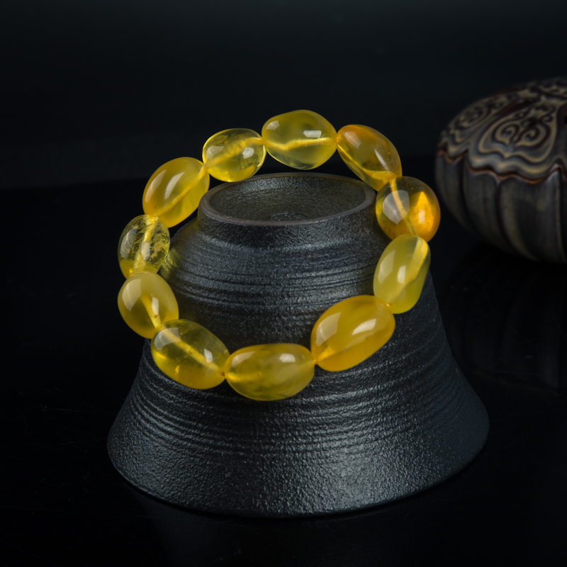 柠檬黄金绞蜜单圈手串-红掌柜