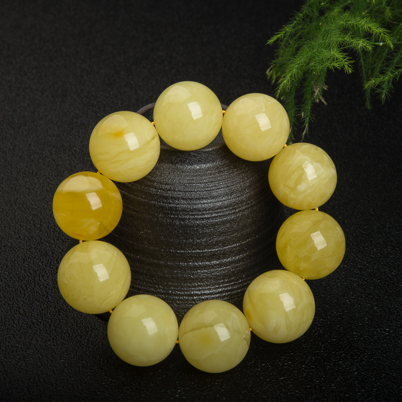 蜜蜡单圈手串-红掌柜