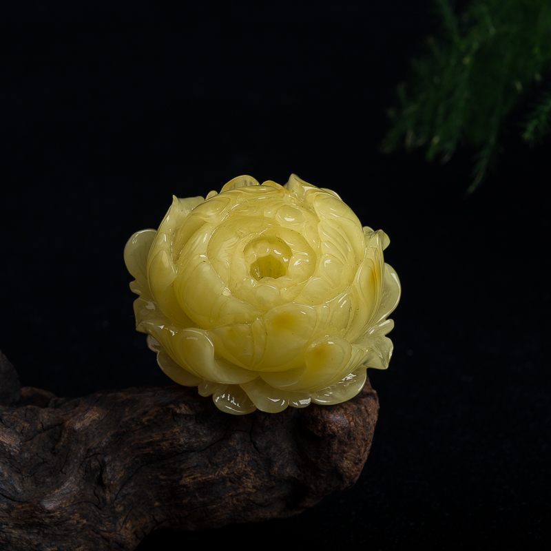 蜜蜡花开富贵吊坠-红掌柜