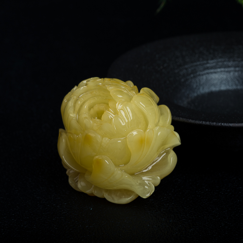 天然波罗的海柠檬黄蜜蜡吊坠-红掌柜