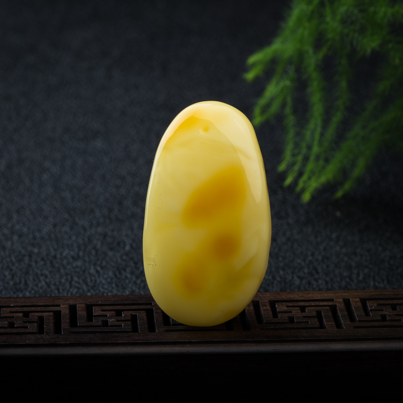 天然波罗的海柠檬黄蜜蜡吊坠-红掌柜