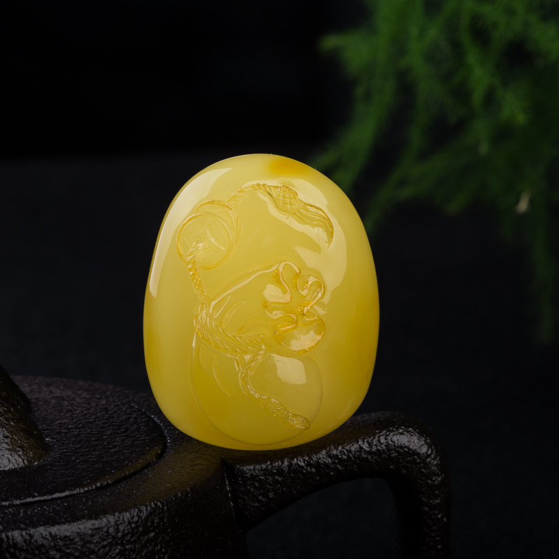 蜜蜡钱袋吊坠-红掌柜