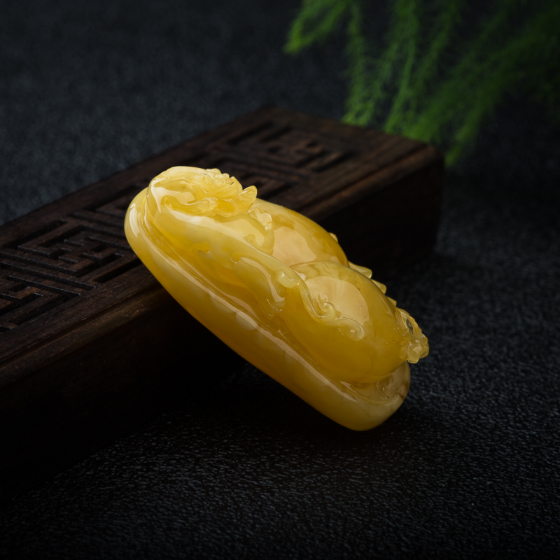 波罗的海鸡油黄蜜蜡吊坠-红掌柜