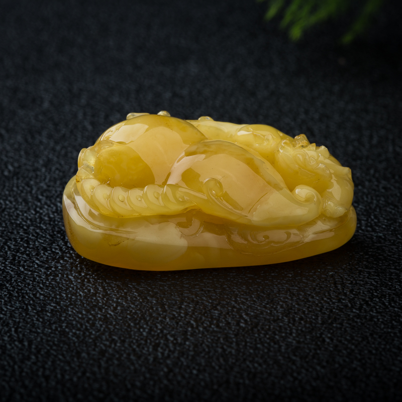 天然鸡油黄蜜蜡福禄寿吊坠-红掌柜