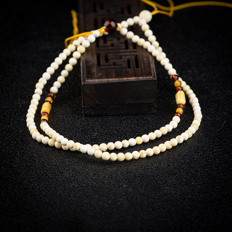 波罗的海天然象牙白白蜜108佛珠-红掌柜