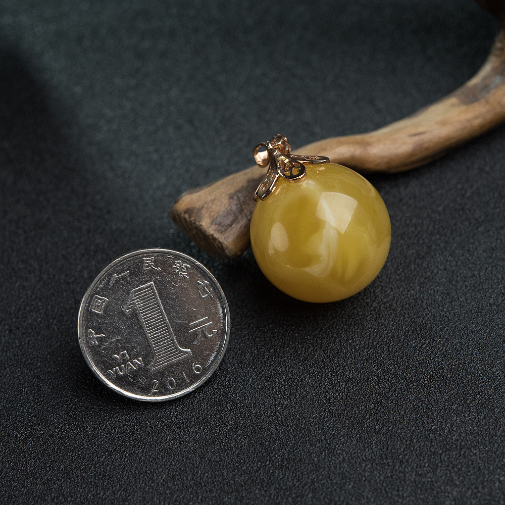 油黄蜜蜡吊坠-红掌柜