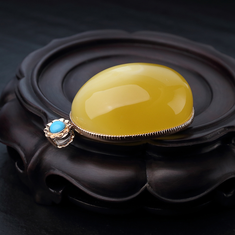 蜜蜡蛋面形吊坠-红掌柜