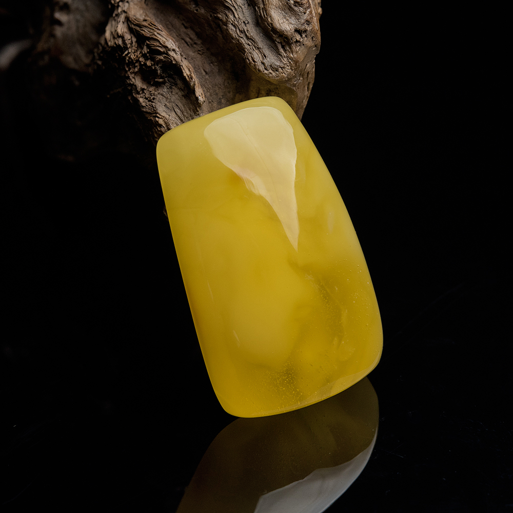 天然鸡油黄蜜蜡方牌吊坠-红掌柜