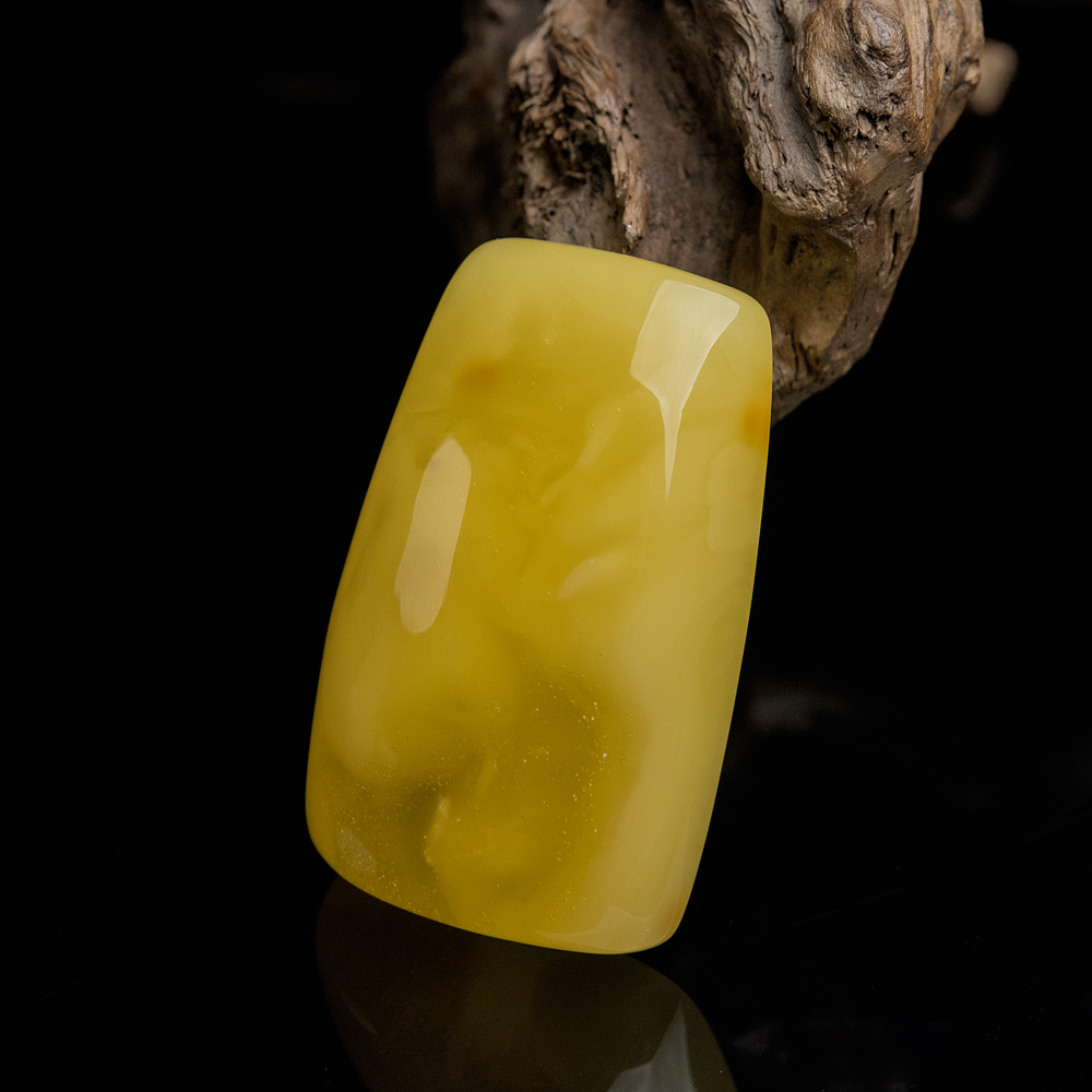 波罗的海鸡油黄蜜蜡方牌吊坠-红掌柜