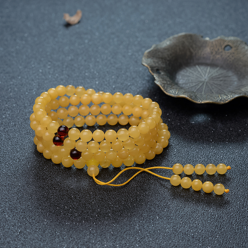 波罗的海天然蜜蜡108佛珠-红掌柜