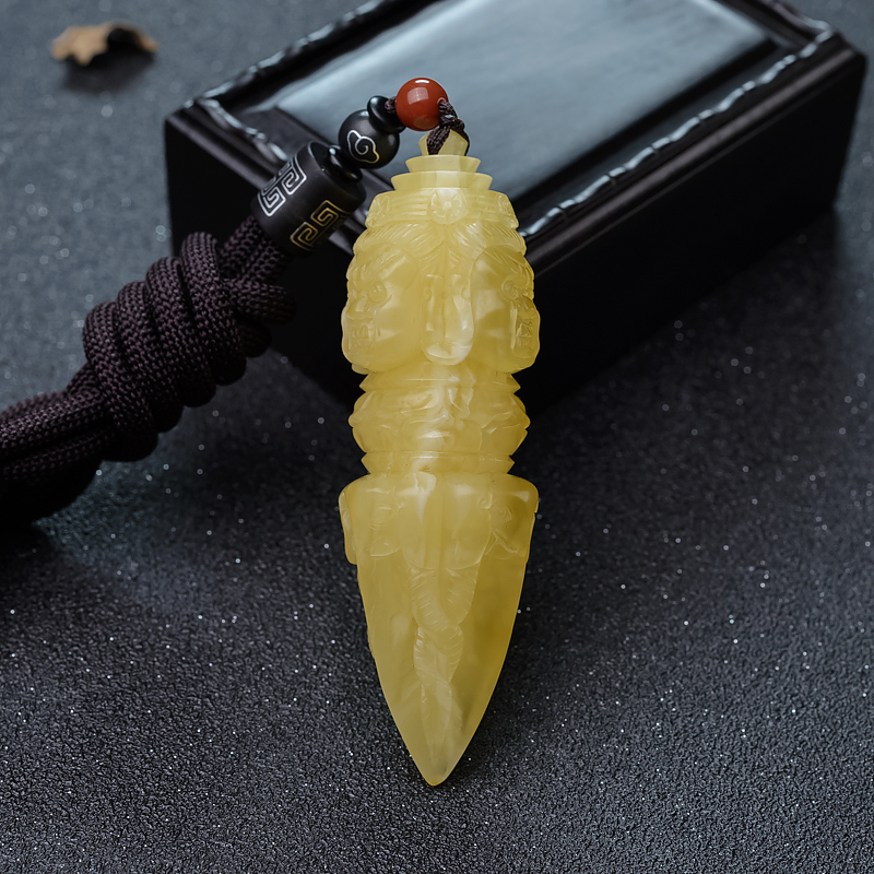 波罗的海天然蜜蜡金刚杵吊坠-红掌柜