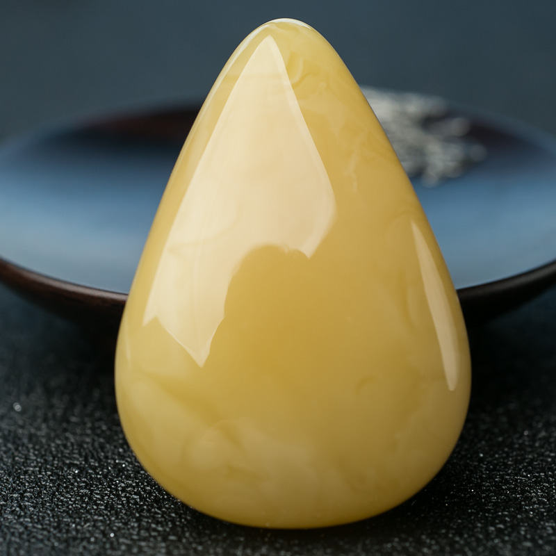 天然蜜蜡水滴吊坠-红掌柜