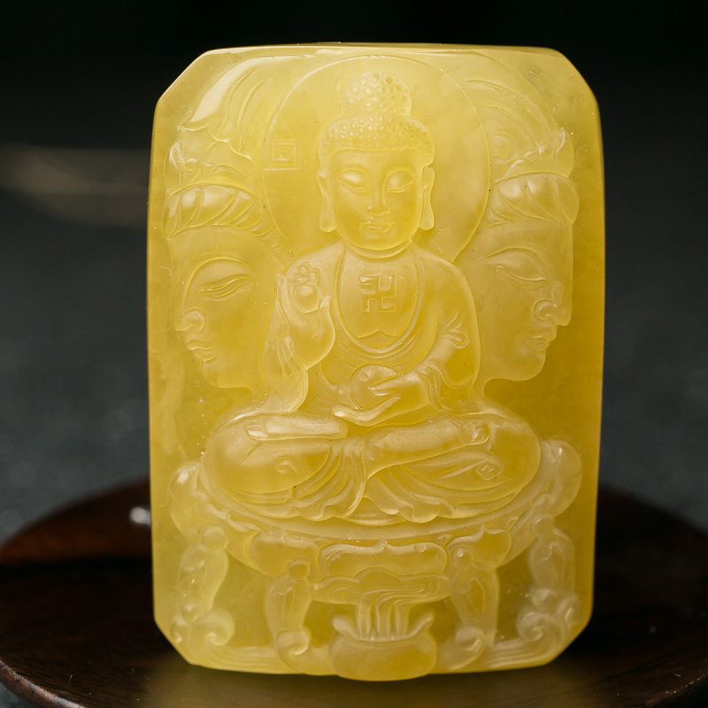 天然蜜蜡佛吊坠-红掌柜