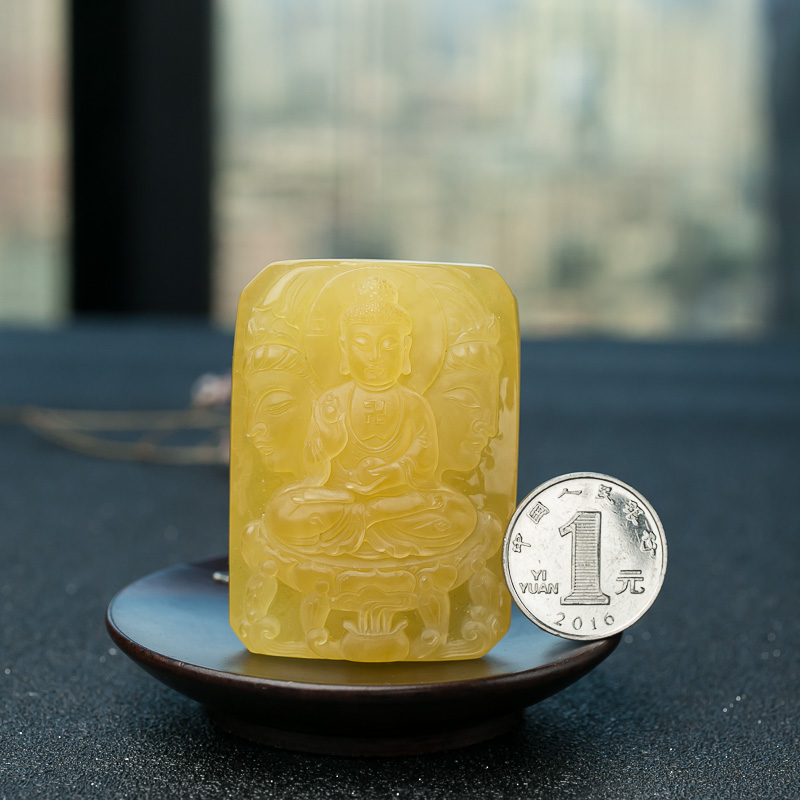 天然蜜蜡佛挂坠-红掌柜