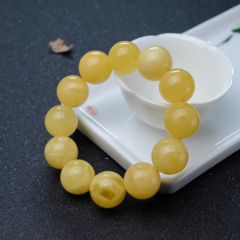 19.5mm天然蜜蜡手串-红掌柜