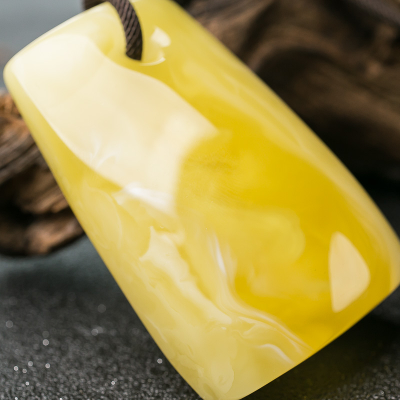 蜜蜡无事牌吊坠-红掌柜