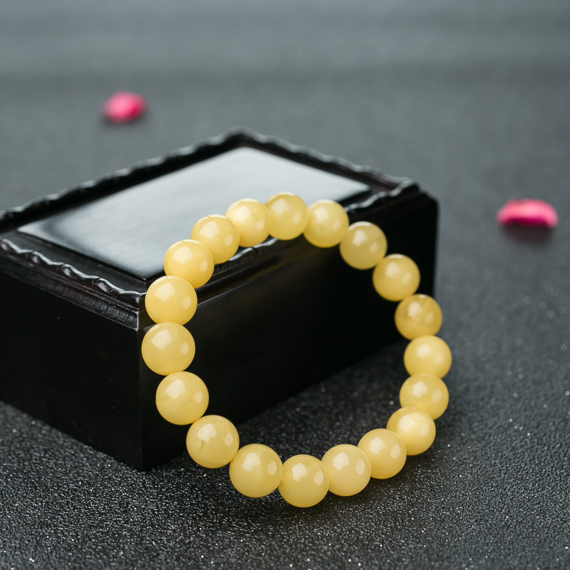 9.3mm天然波罗的海蜜蜡单圈手串-红掌柜