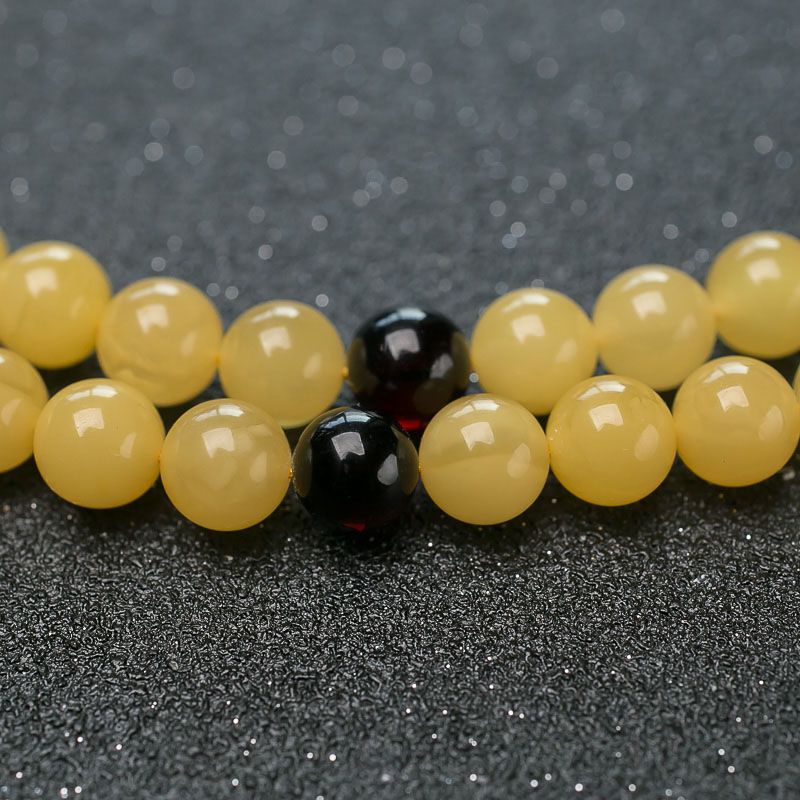8.5mm鸡油黄蜜蜡佛珠-红掌柜