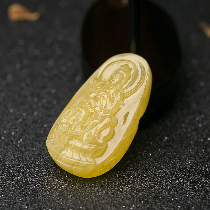 天然蜜蜡普贤菩萨吊坠-红掌柜