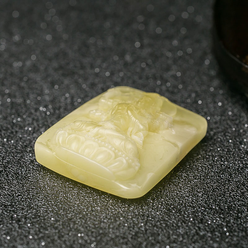 柠檬黄蜜蜡虚空藏菩萨吊坠-红掌柜