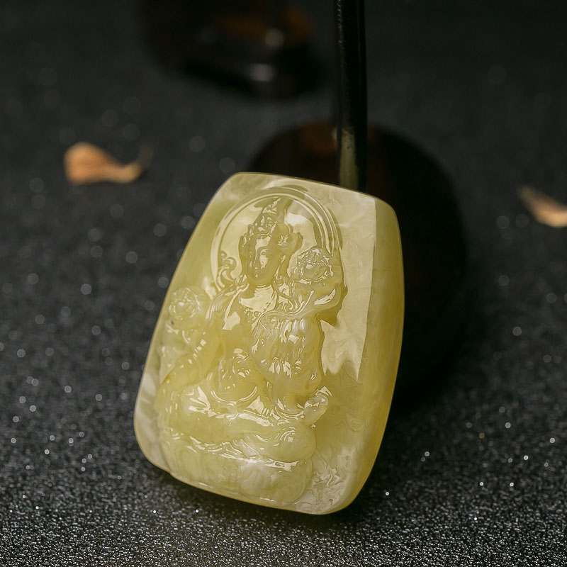 蜜蜡度母吊坠-红掌柜