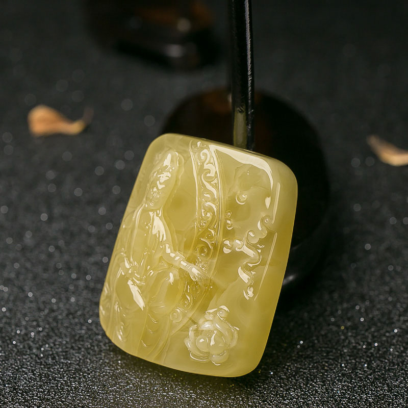 蜜蜡观音吊坠-红掌柜