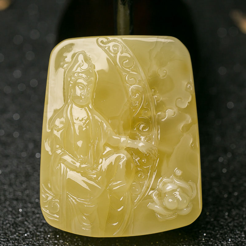 天然蜜蜡观音挂坠-红掌柜